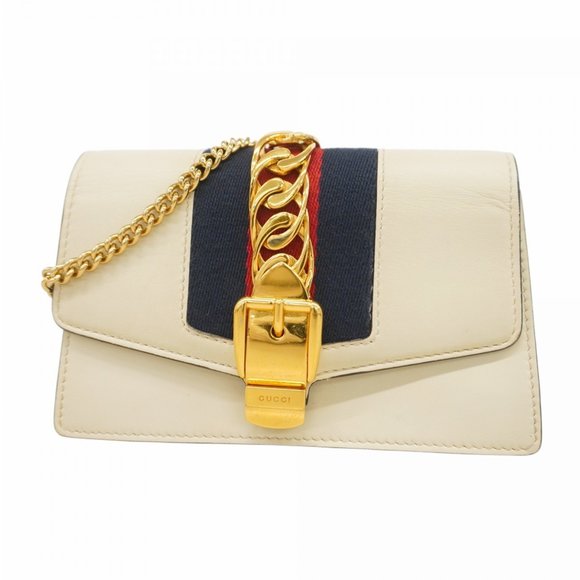Gucci Shoulder Wallet 494646 Leather Ivory Women's - Picture 1 of 10